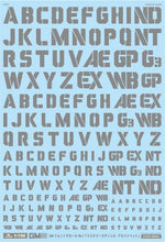 Load image into Gallery viewer, MYK Design GM-162 01 Gray Decal Set Military Style Alphabet 1/100
