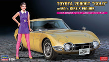 Load image into Gallery viewer, 1/24 Toyota 2000GT Gold with 60&#39;s Girls Model Figure
