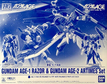 Load image into Gallery viewer, P Bandai 1/144 HG Gundam Age 1 Razor &amp; Gundam Age 2 Artimes Set
